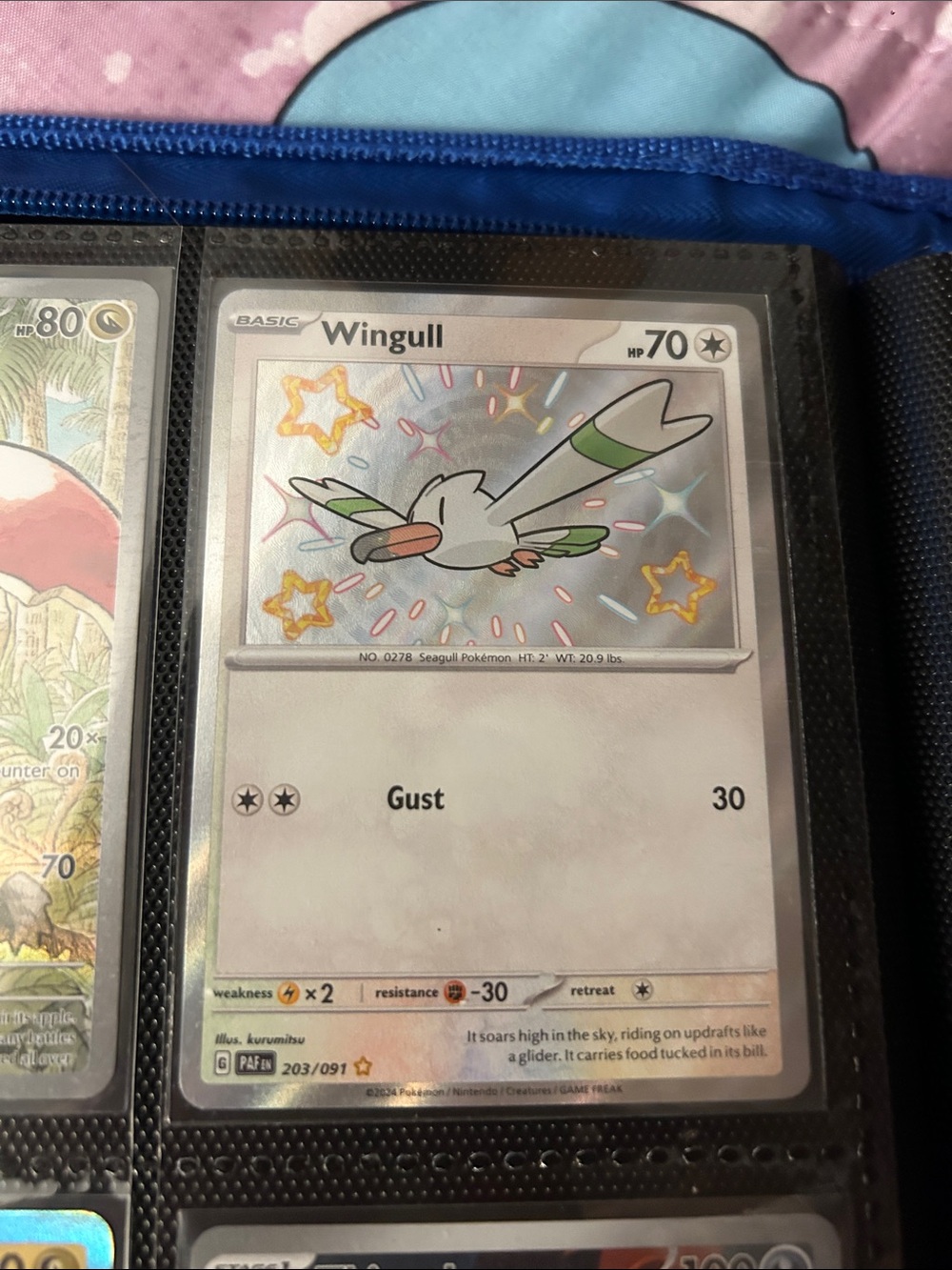Pokemon Wingull Holo Card - White & Green